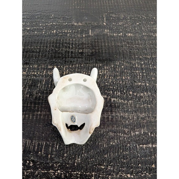 Vintage Small White Porcelain Oni Devil Noh Hanging Mask Japan - Picture 2 of 6
